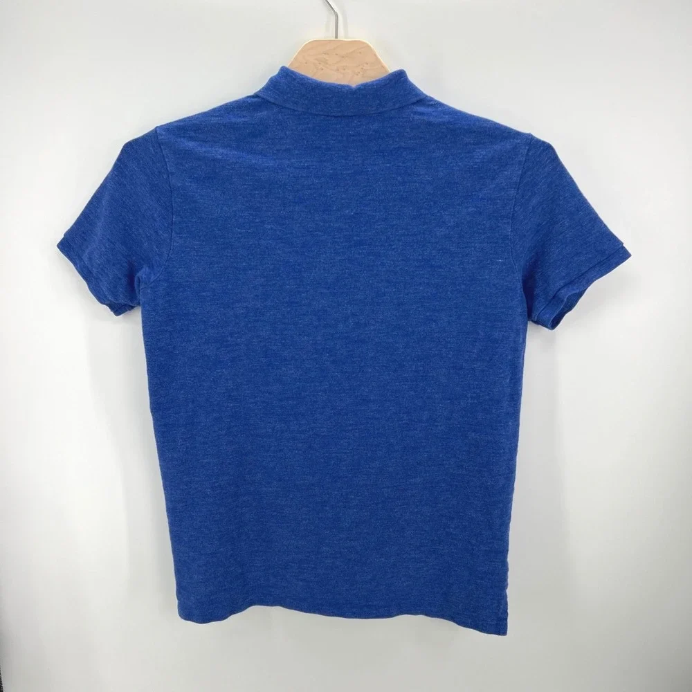 Polo Ralph Lauren Shirt Mens XL Blue Custom Fit Heathered Cotton Yellow Pony